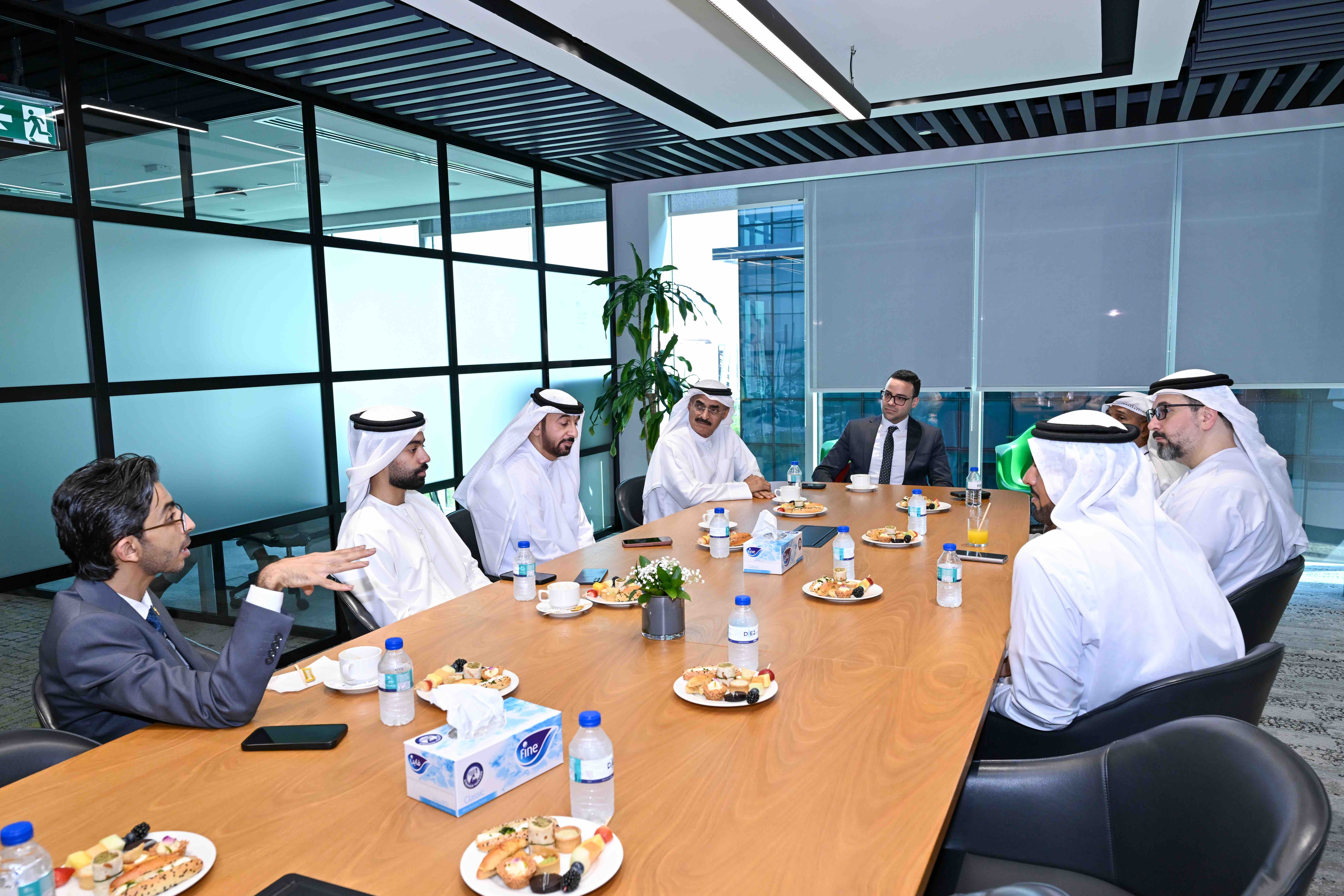 Dr. Hazem Ali, H.E. Dr. Abdullah Belhaif Al Nuaimi, Mahmoud Atallah, DSO leadership and Emirates Scholar’s Secretary-General discussing AI and sovereign infrastructure at CognitionX Emirates 2026